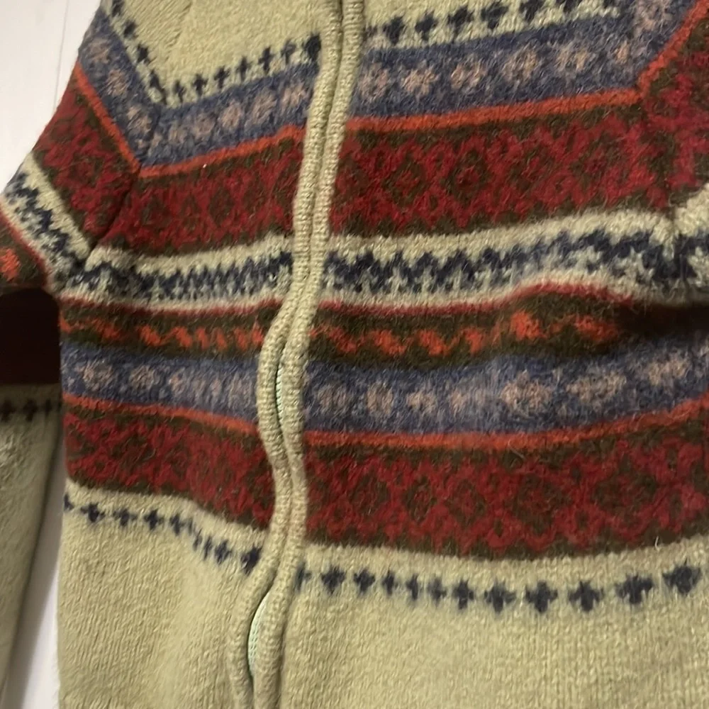 Vintage Paul Harris Nordic Fair Isle Shetland Wool Full Zip Sweater Sz S - Picture 2 of 16